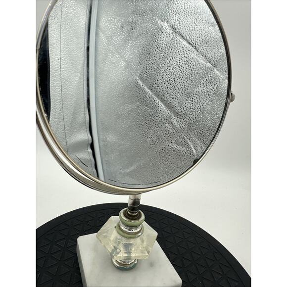 Vintage Italian Marble Pedestal Vanity Makeup Mirror Ornate Mirror - Picture 5 of 9